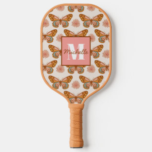 Raquette De Pickleball Papillon rétro été Monogramme