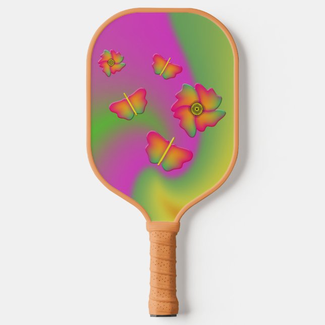 Raquette De Pickleball Papillons & Fleurs (Recto)
