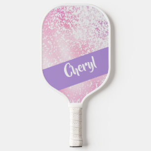 Raquette De Pickleball Parties scintillant claire violette, rose et blanc