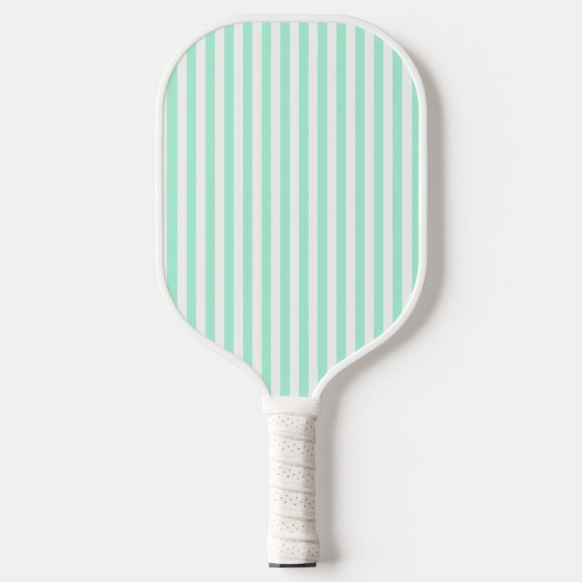 Raquette De Pickleball Pastel Mint Green Stripes Été Gratté (Recto)
