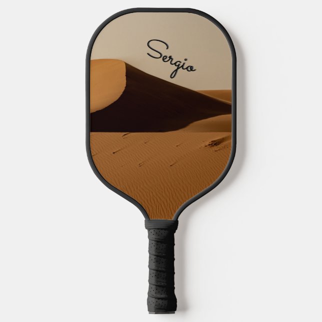 Raquette De Pickleball Paysage du désert des dunes de sable Script person (Recto)