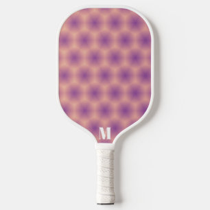 Raquette De Pickleball Pêche minimaliste et violet Monogramme moderne