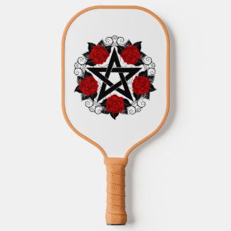 Raquette De Pickleball Pentagramme aux roses rouges