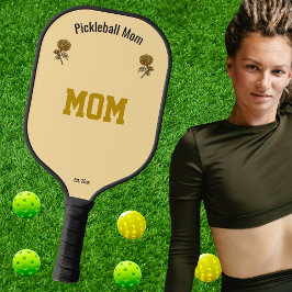 Raquette De Pickleball Personalize Cool Beige Elegant Pickleball Mom Gift