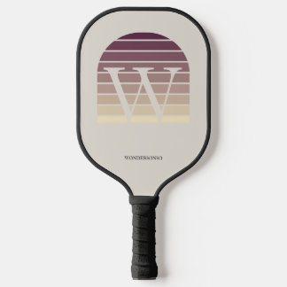 Raquette De Pickleball Personalized Sunset Ombre Monogram