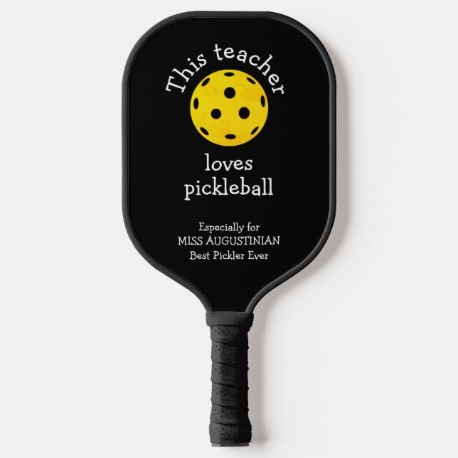 RAQUETTE DE PICKLEBALL PERSONNALISÉ CET ENSEIGNANT AIME LE PICKLEBALL (Recto)