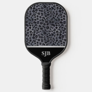 Raquette De Pickleball Personnalisé gris et noir léopard