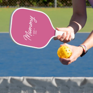 Raquette De Pickleball Personnalisé Mommy Année Réalisée Rose