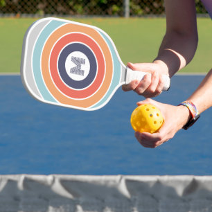 Raquette De Pickleball Personnalisé Violet Orange Turquoise Bleu Blancs