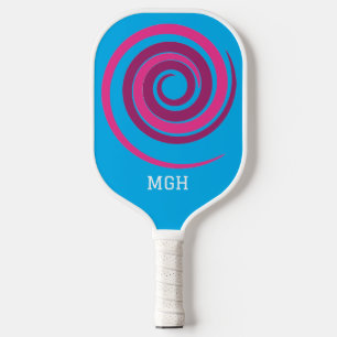 Raquette de pickleball personnalisée spirale rose 
