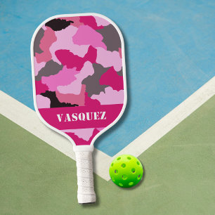 Raquette De Pickleball Personnaliser le camo rose Camouflage rose