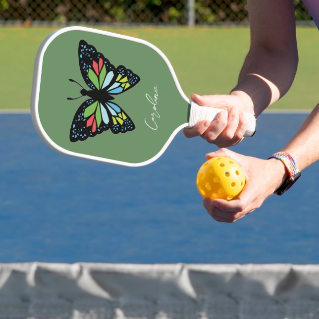 Raquette De Pickleball Personnaliser le magnifique papillon avec aile col (Insitu)
