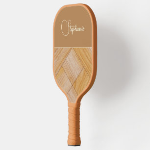 Raquette De Pickleball Personnaliser le Motif géométrique Brown Tan Gold