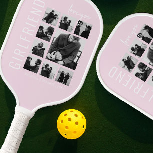 Raquette De Pickleball Petite amie   Je t'aime   Collage de photos