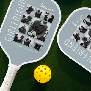Raquette De Pickleball Petite amie Je t'aime Collage photo
