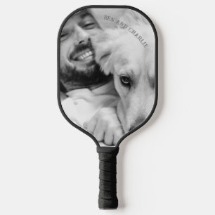 Raquette De Pickleball Photo de chien noir et blanc