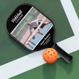 Raquette De Pickleball Photo personnalisée amusante, noir de texte person