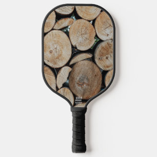 Raquette De Pickleball Photographie d'un motif d'empilement de rondins de