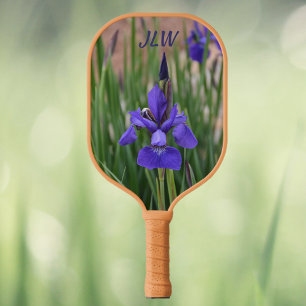 Raquette De Pickleball Photographie florale violette d'Iris