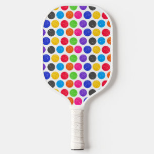 Raquette De Pickleball Pickleball coloré sur blanc