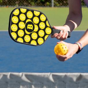 Raquette De Pickleball Pickleball Jaune Noir Personnalisé Monogramme