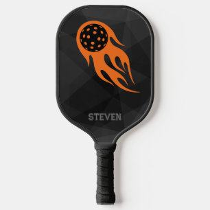 Raquette De Pickleball Pickleball orange flamand personnalisé sur noir