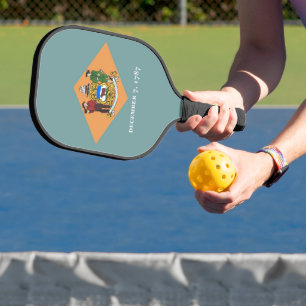 Raquette De Pickleball Pickleball Paddle avec drapeau du Delaware, USA