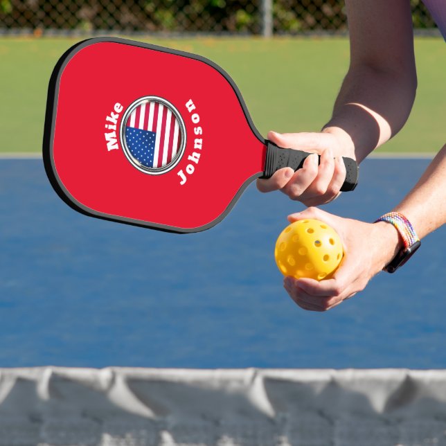 Raquette De Pickleball Pickleball Paddle- Custom American Flag nom d'ajou (Insitu)