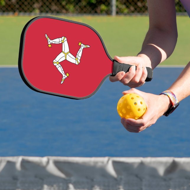 Raquette De Pickleball Pickleball Paddle with flag of Isle of Man (Insitu)