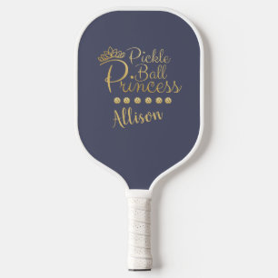 Raquette De Pickleball Pickleball Princess Grey Gold Personnalisé Nom Élé
