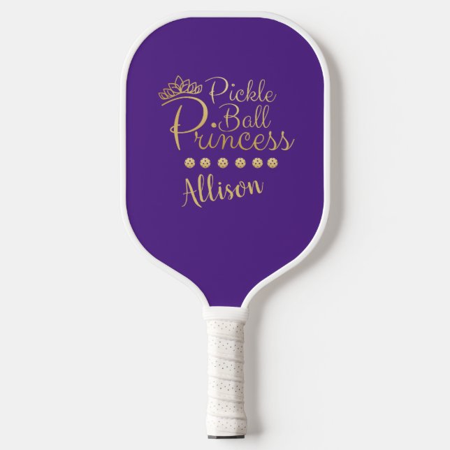 Raquette De Pickleball Pickleball Princess Purpl Gold Personnalisé Nom Él (Recto)