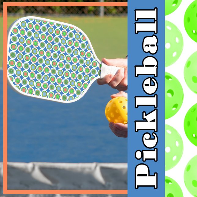 Raquette De Pickleball Pickleball Summer Polka Dot Orange Green Blue Ball (Pickleball Summer Polka Dot Orange Green Blue Ball Pickleball Paddle)
