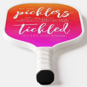 Raquette De Pickleball Picklers manuscrits Dink & Drive Pink. Tableau