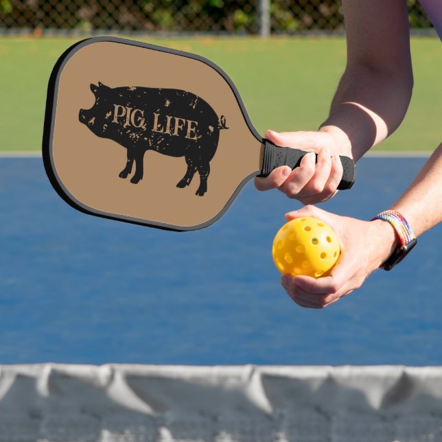 Raquette De Pickleball Pig Life drôle animal silhouette (Insitu)
