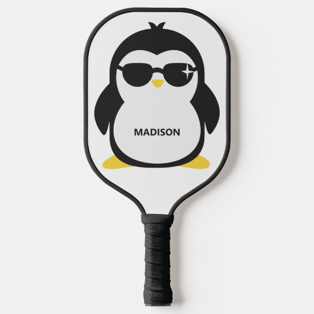 Raquette De Pickleball Pingouin cool de nom personnalisé (Recto)