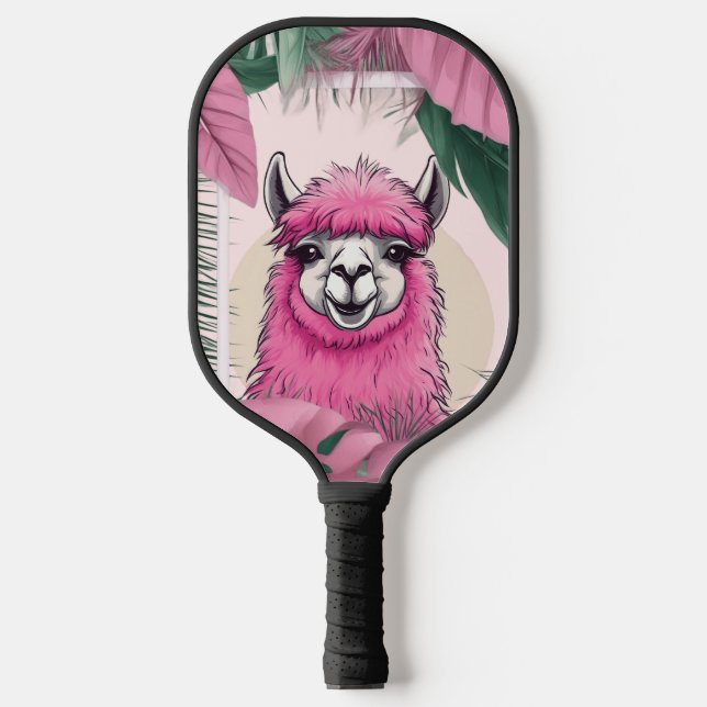 Raquette De Pickleball Pink Joyeux Lama souriant (Recto)