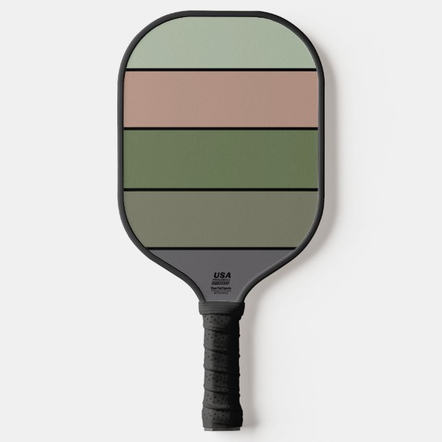 Raquette De Pickleball Pistachio Coquille verte Pêche pourpre rayures (Recto)