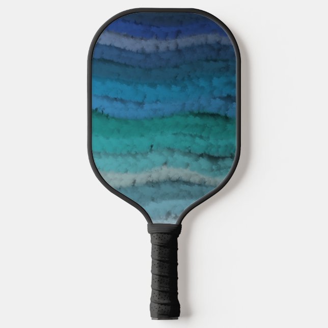 Raquette De Pickleball Plage Côtière Vagues salées sur Noir (Recto)