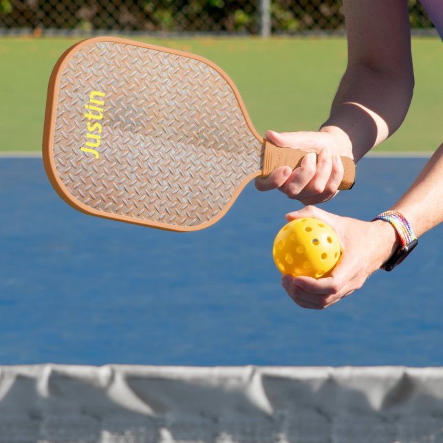 Raquette De Pickleball Plaque diamant rouille Nom personnalisé (Insitu)