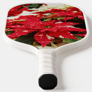 Raquette De Pickleball Poinsettias Festive Rouge Blanc Floral