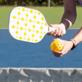 Raquette De Pickleball Pois Jaunes, Motif Polka Dot, Points, Pots