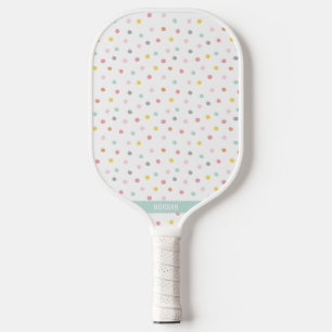 Raquette De Pickleball Pois mignons aux couleurs pastel