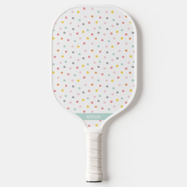 Raquette De Pickleball Pois mignons aux couleurs pastel (Recto)
