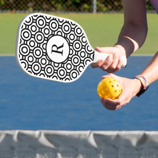 Raquette De Pickleball Pois noirs et blancs (Insitu)