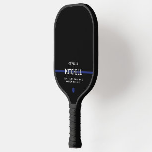 Raquette De Pickleball Policier personnalisé Ligne Bleue Mince