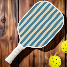 Raquette De Pickleball Polo Striping Aqua Profond Au Milieu Du Siècle