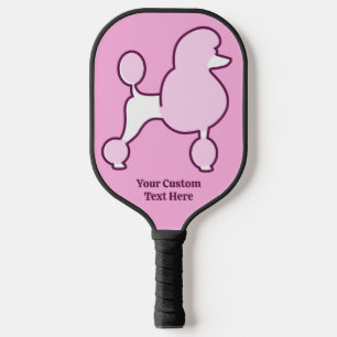 Raquette De Pickleball Poodé rose de texte personnalisé