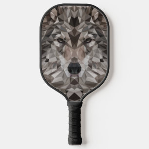 Raquette De Pickleball Portrait géométrique Wolf Lone