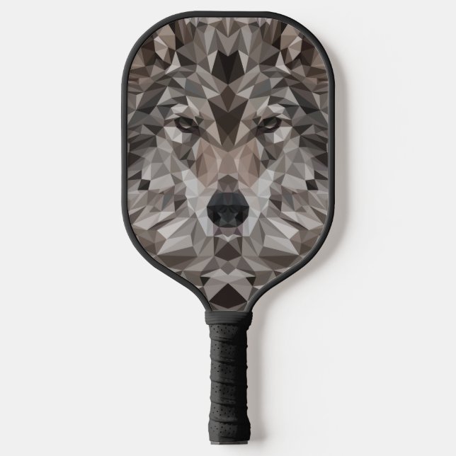 Raquette De Pickleball Portrait géométrique Wolf Lone (Recto)