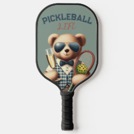 Raquette De Pickleball Preppy Boy Teddy Bear Champagne Pickleball Paddle